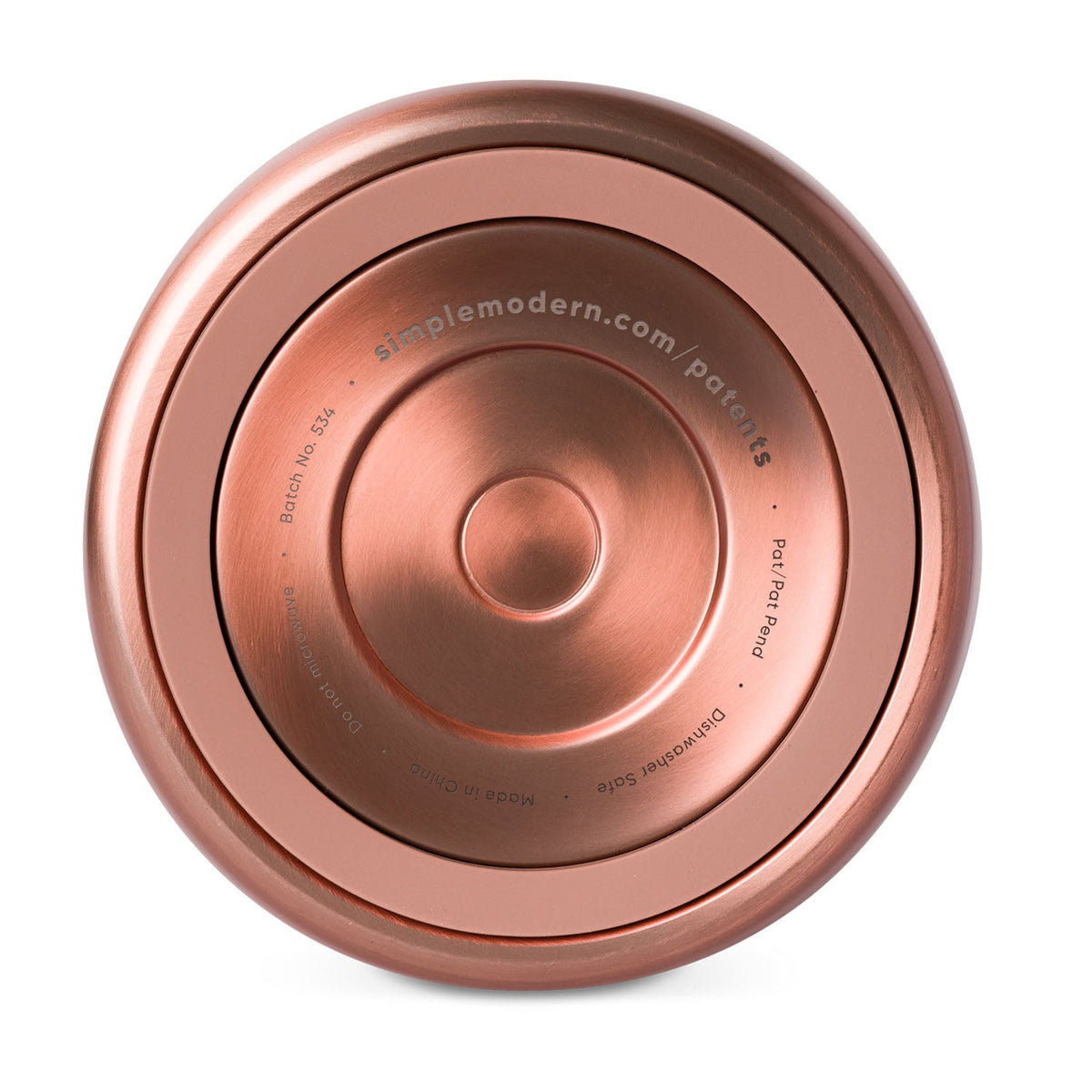 Rose gold silicone bottom with concentric circular design and polished metallic finish for ICE-100-COP model