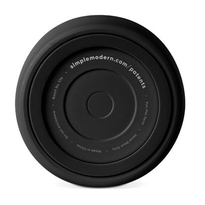 Black silicone bottom cup base with matte finish and tonal texture variations, product view on plain background