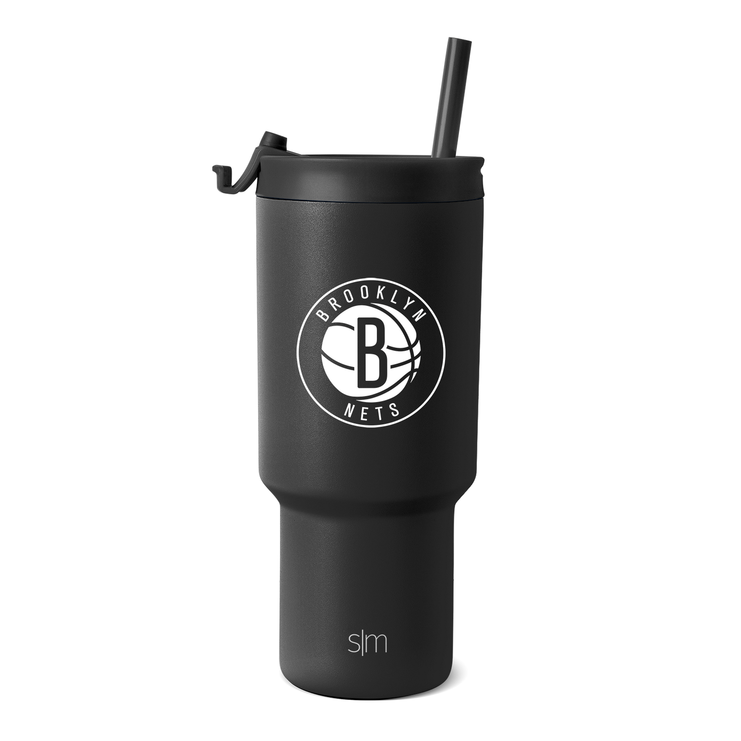 Matte black track lighting fixture with white SM branding logo, modern minimalist design, front view product image