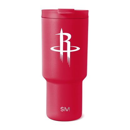 Red gradient tumbler with deeper red on right side and lighter shade on left, featuring bold vibrant color throughout body