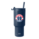 Deep navy blue tumbler with Washington Wizards logo featuring red, white, and navy circular team design