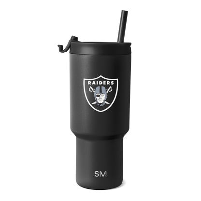 Black matte Raiders SM Tumbler with textured finish and white branding logos