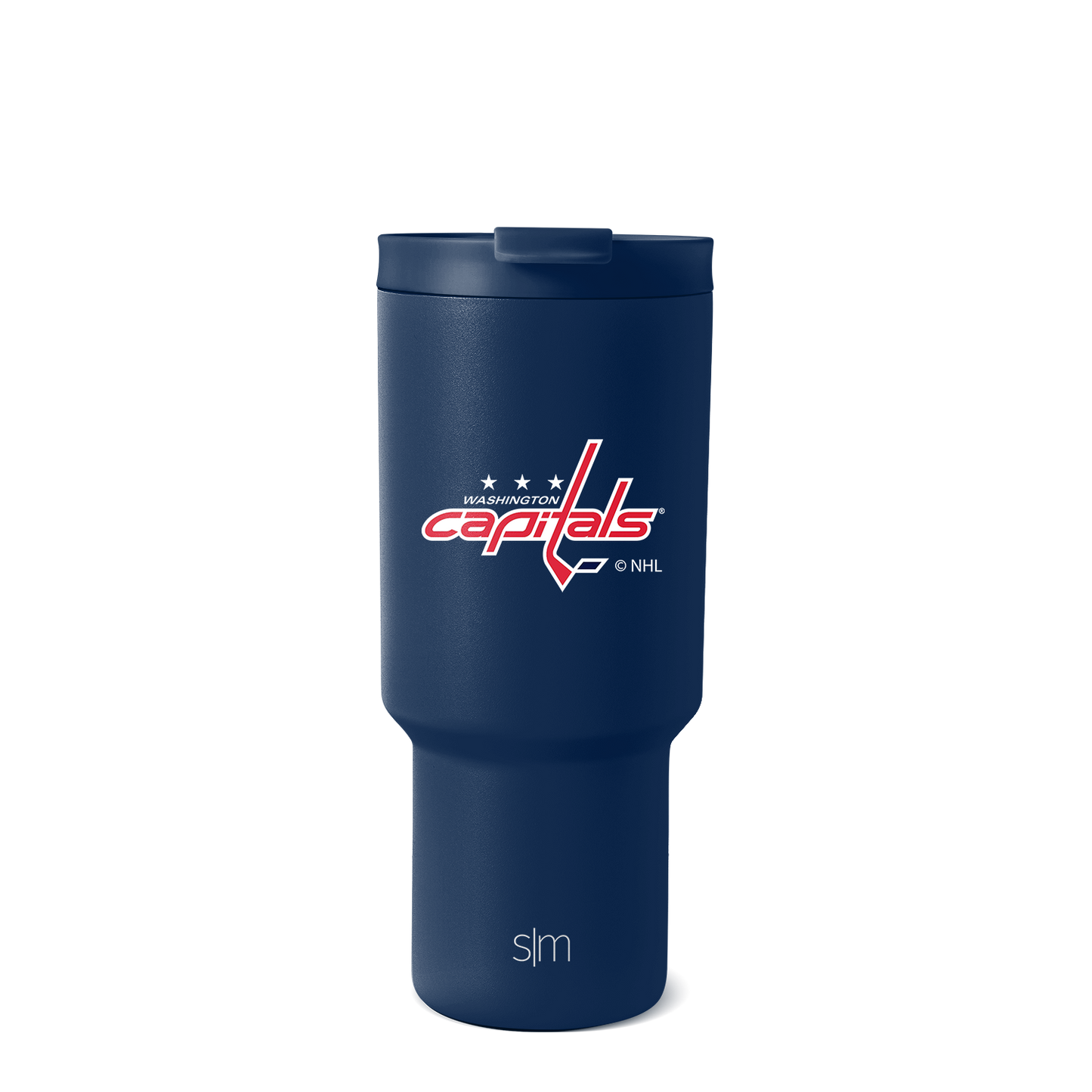 Deep navy blue sports product with red and white accent colors, featuring a professional athletic design