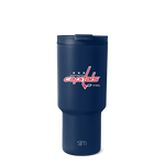 Deep navy blue sports product with red and white accent colors, featuring a professional athletic design