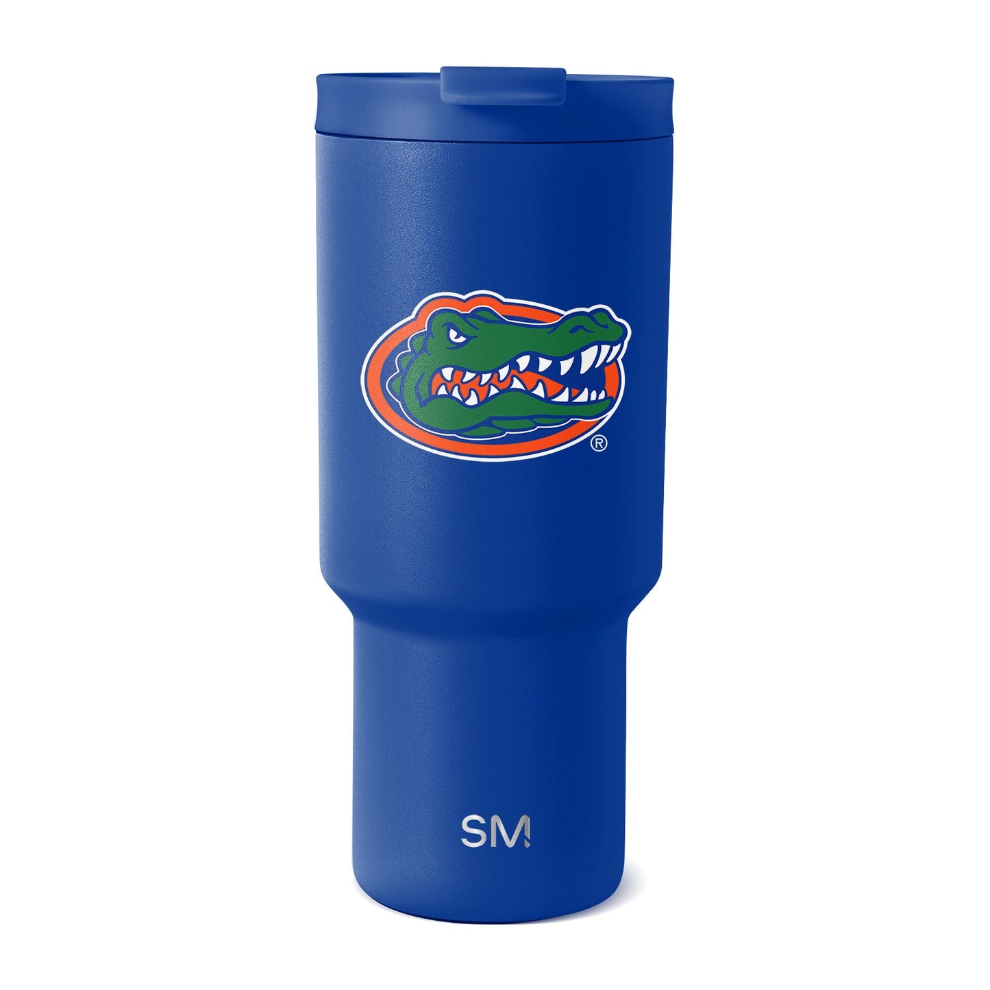 Royal blue tumbler with clean white background