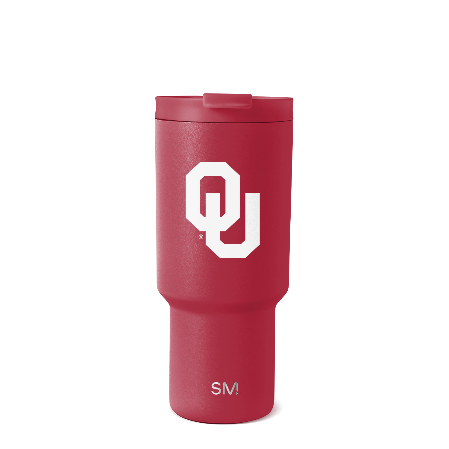 Deep burgundy red tumbler with white background