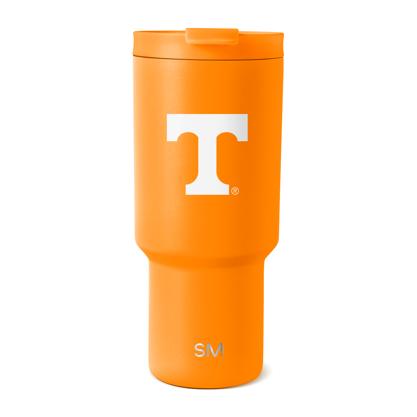 Vibrant warm orange tumbler with matte finish and subtle depth gradations, model TRK-F-30-U-TENN-M