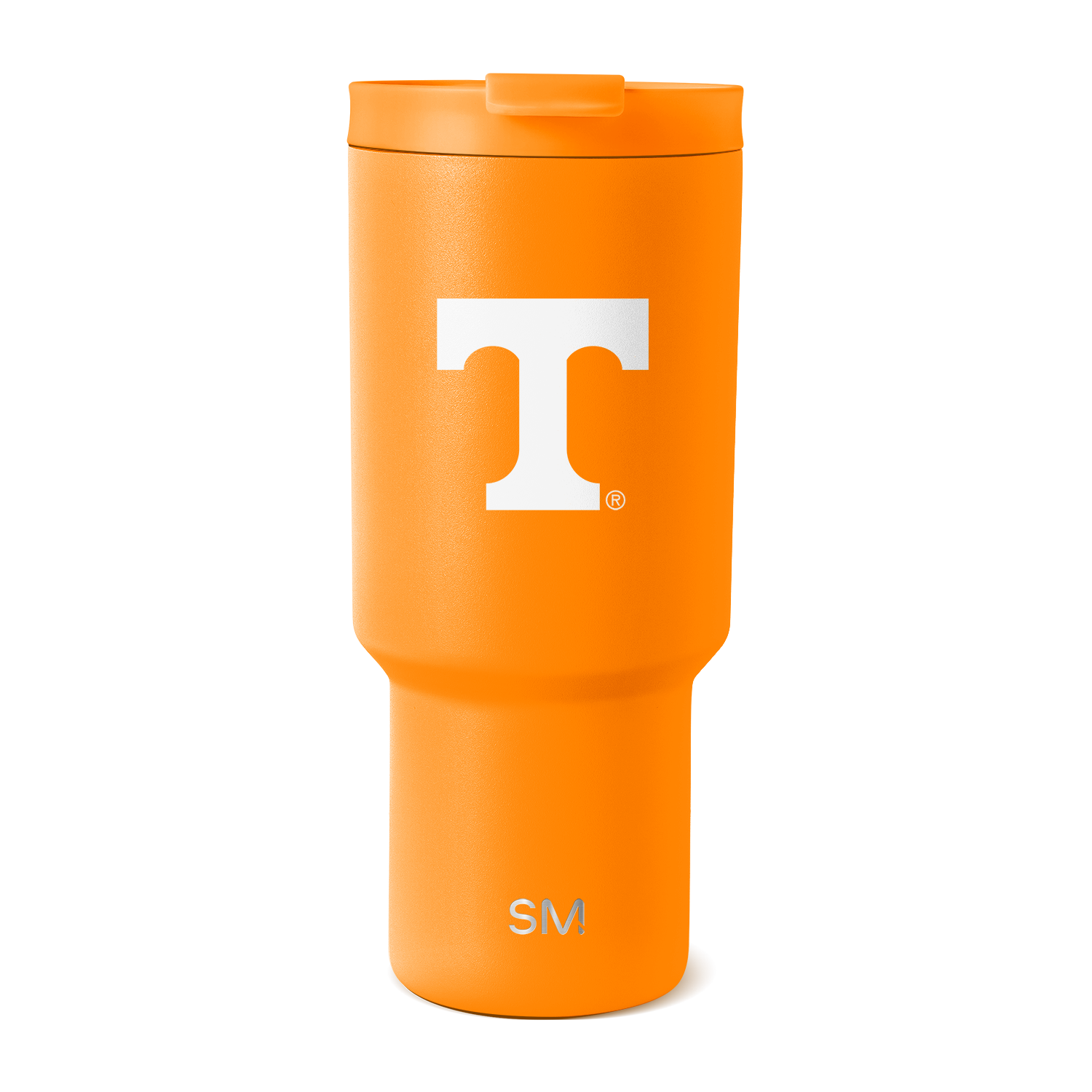 Vibrant warm orange tumbler with matte finish and subtle depth gradations, model TRK-F-30-U-TENN-M