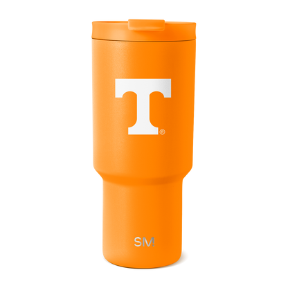 Vibrant warm orange tumbler with matte finish and subtle depth gradations, model TRK-F-30-U-TENN-M