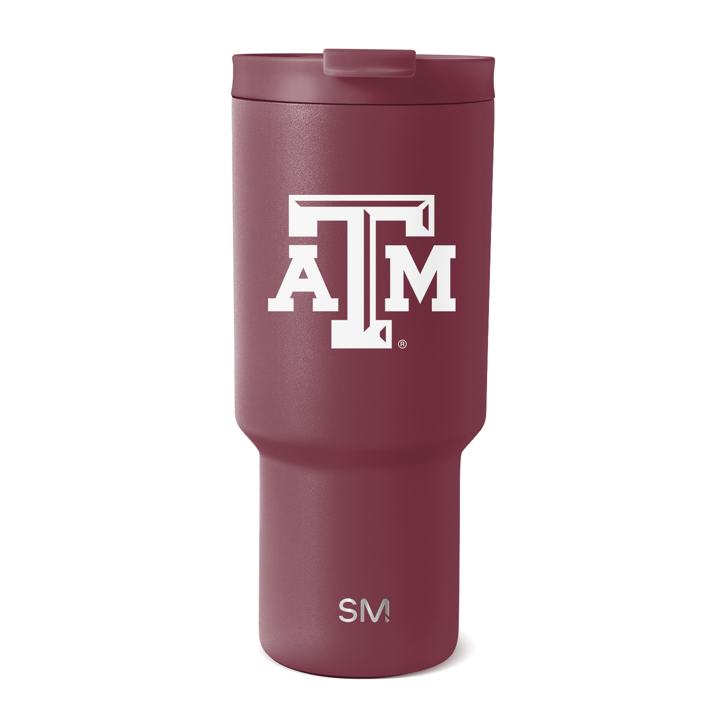 Maroon burgundy matte metallic tumbler with subtle light reflection and textured finish