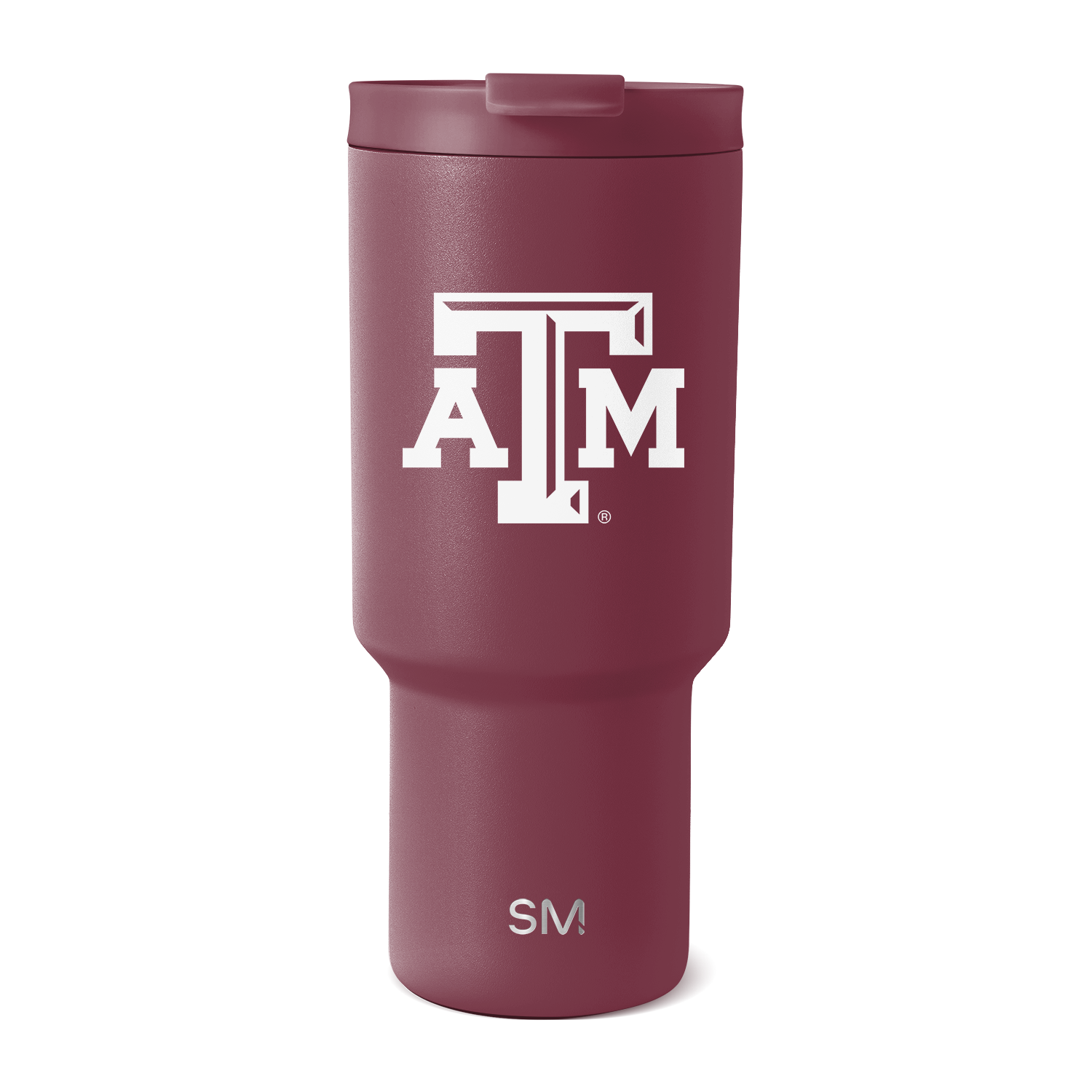 Maroon burgundy matte metallic tumbler with subtle light reflection and textured finish