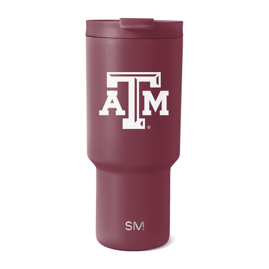 Maroon burgundy matte metallic tumbler with subtle light reflection and textured finish