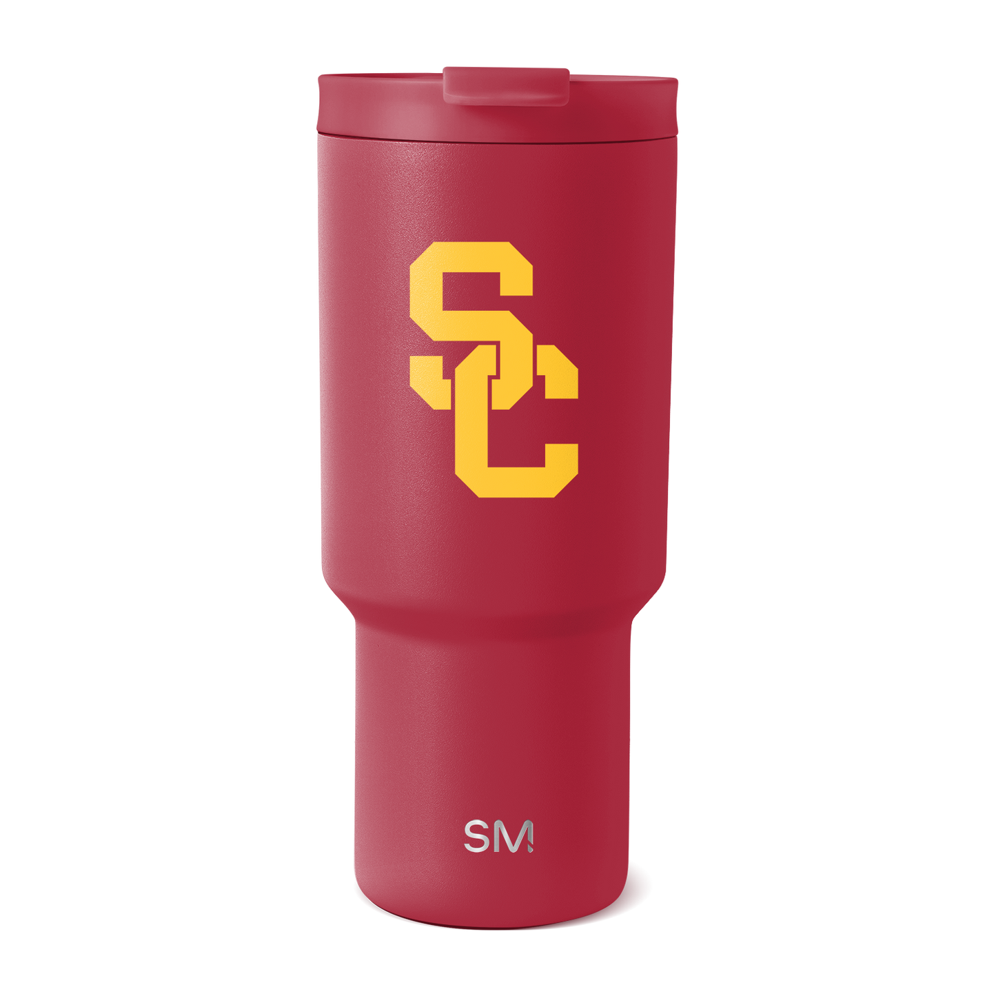 Cardinal red USC tumbler with gold accents, modern simple design