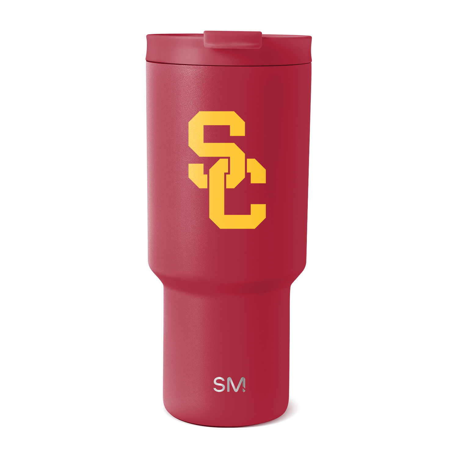 Cardinal red USC tumbler with gold accents, modern simple design
