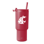 Deep crimson matte finish tumbler on white background