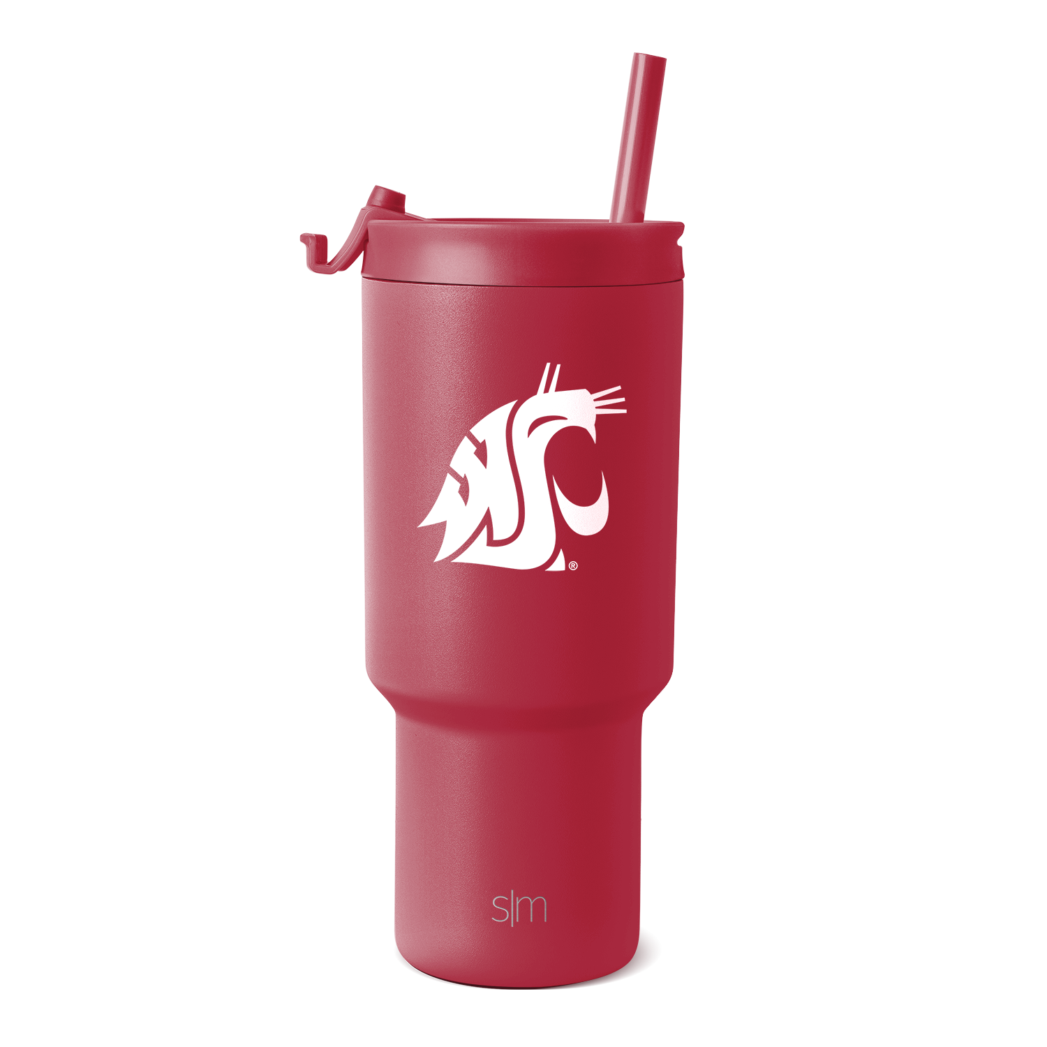 Deep crimson matte finish tumbler on white background