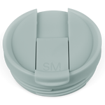 Sage green flip lid container with soft muted finish on white background