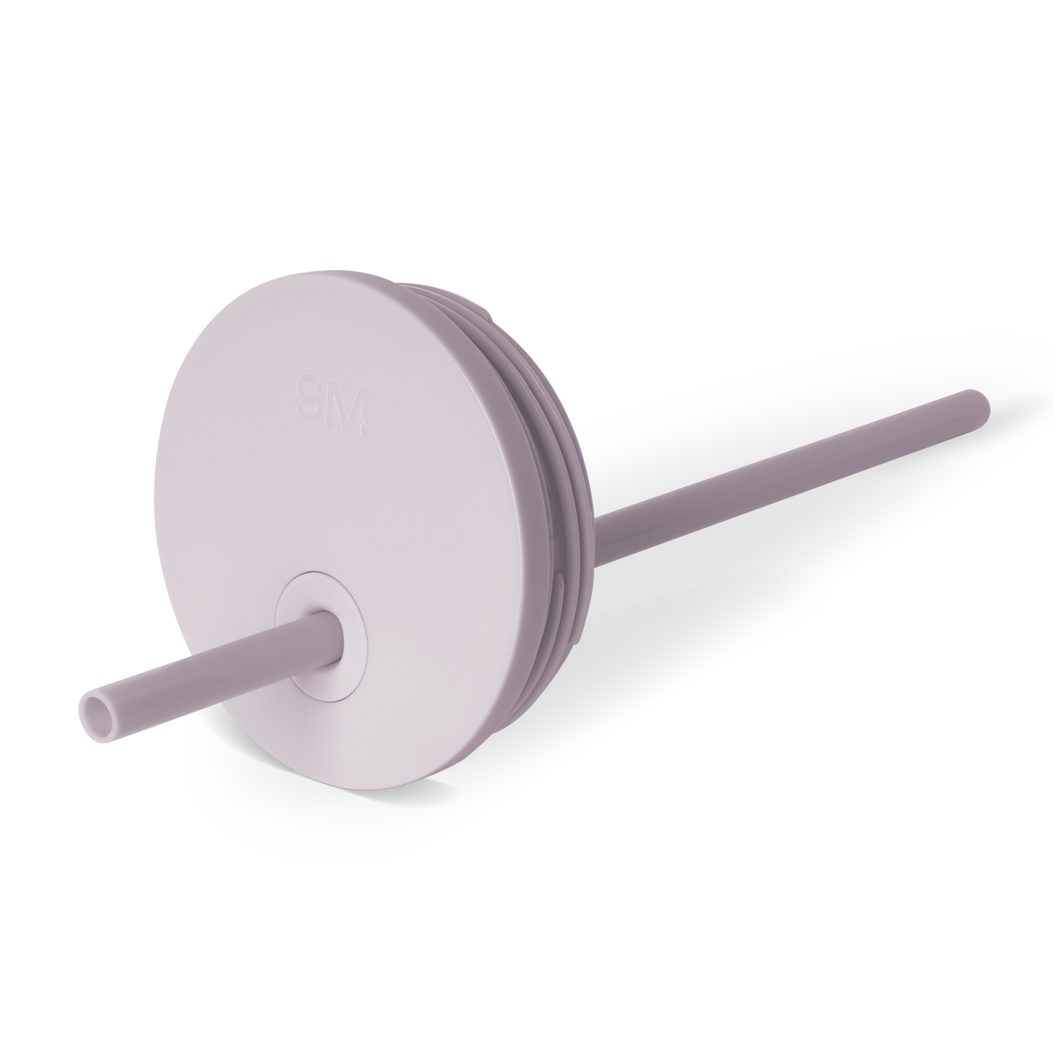 Pale mauve lavender-gray lid or cap component on neutral light gray-white background