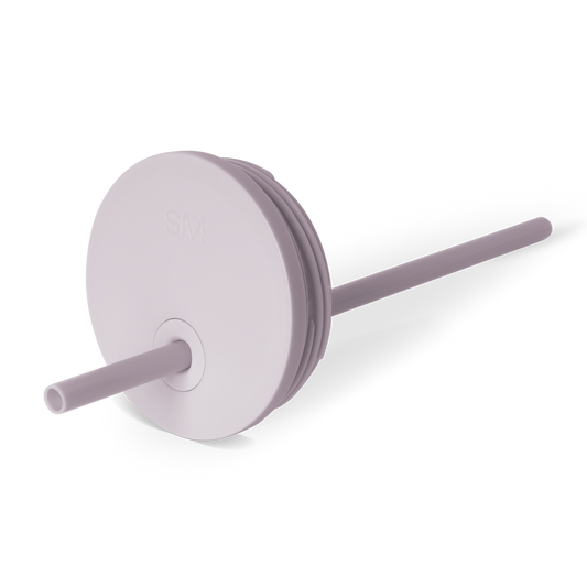 Pale mauve lavender-gray lid or cap component on neutral light gray-white background