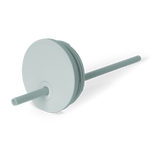 Soft sage green circular lid with cylindrical straw housing and neutral teal accents, suitable for beverages and daily use.