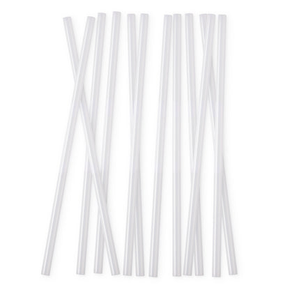 Clear translucent plastic straws with soft gray shadows and subtle depth gradations, arranged to show pale nearly colorless appearance and dimensional details