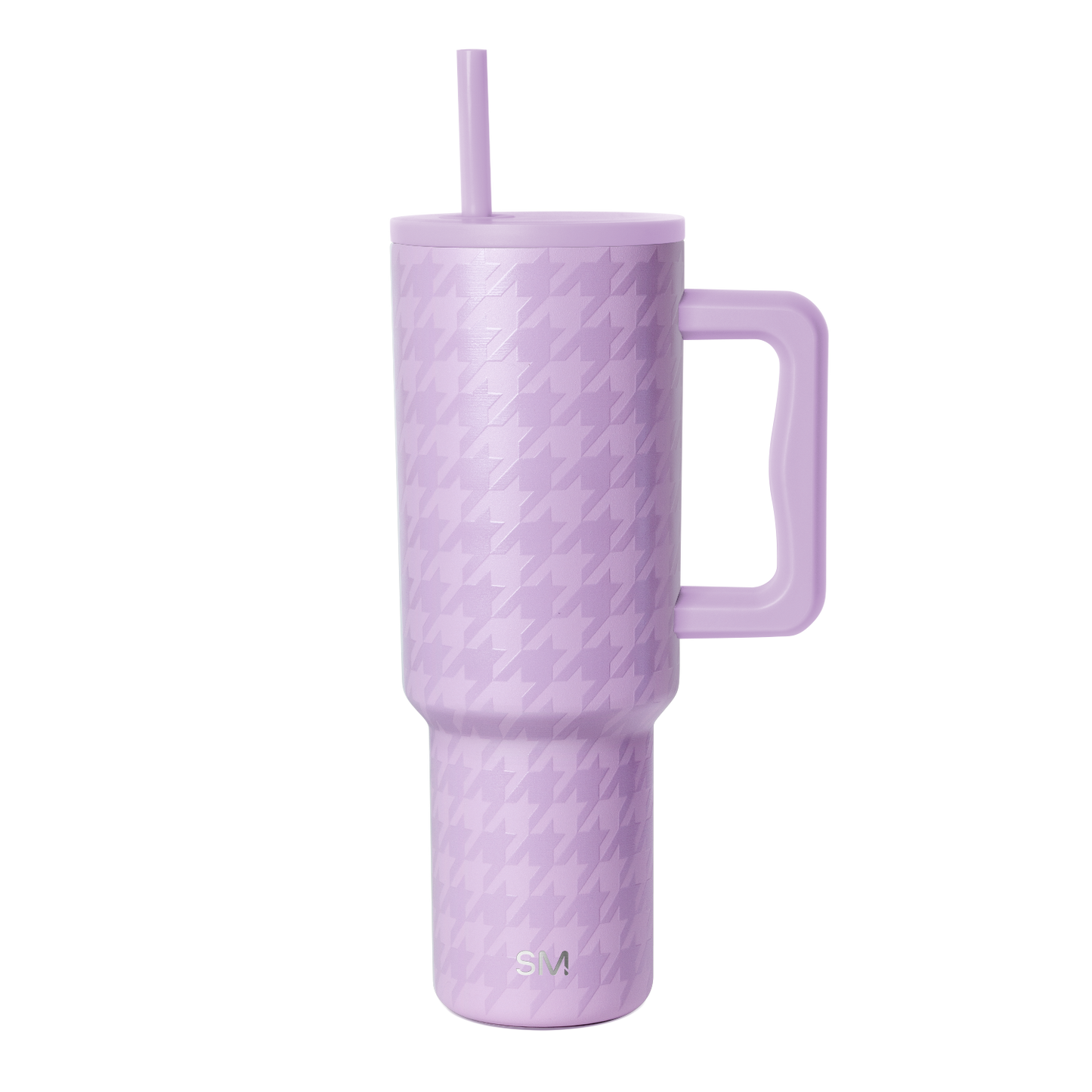 Soft lavender purple tumbler on white background