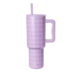 Soft lavender purple tumbler on white background