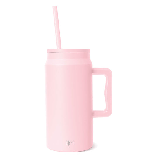 Pale pink tall ranger chiller 50oz mug with modern design on white background