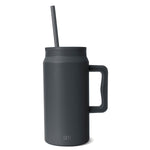 Charcoal gray matte finish insulated tumbler with lid and handle