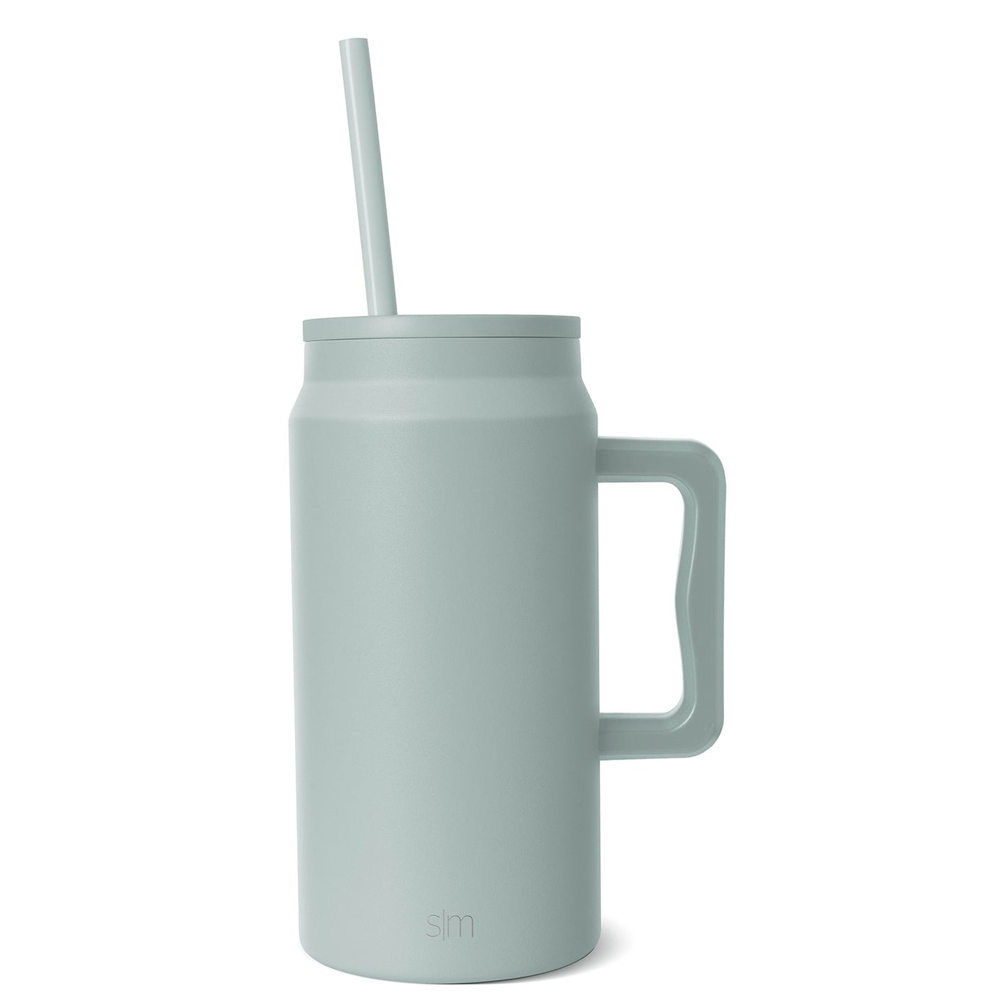 Sage green ceramic mug with matte finish on white background