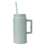 Sage green ceramic mug with matte finish on white background