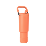 Coral orange water bottle with black accents, TRPV-SCH-40-CLM-M model