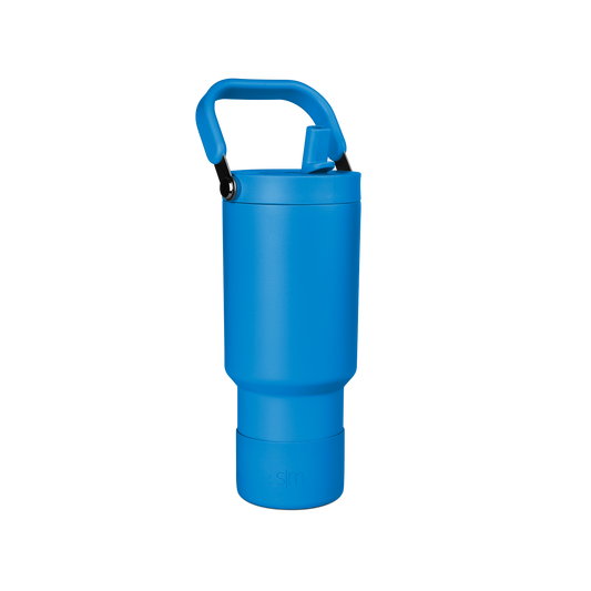 Bright blue modern drinkware with sleek minimalist design
