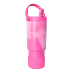 Hot pink and magenta water bottle with white accents and lighter pink upper portion