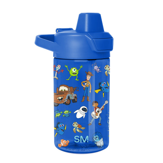 Royal blue water bottle with matching lid, cylindrical design, bright vibrant color throughout body and cap assembly.