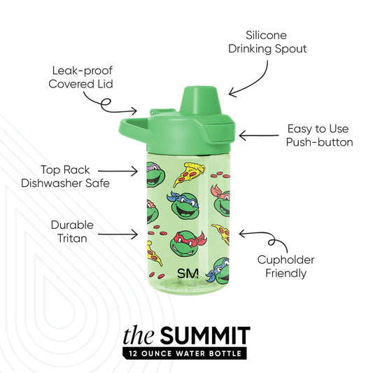 Bright lime green water bottle with vibrant, eye-catching design. Insulated beverage container featuring cheerful neon green coloring as primary color with secondary accent details.