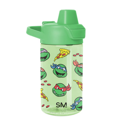 Mint green water bottle with rigid lid and spout assembly, cylindrical design for hydration and everyday use.
