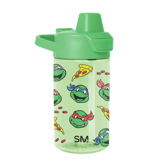 Mint green water bottle with rigid lid and spout assembly, cylindrical design for hydration and everyday use.