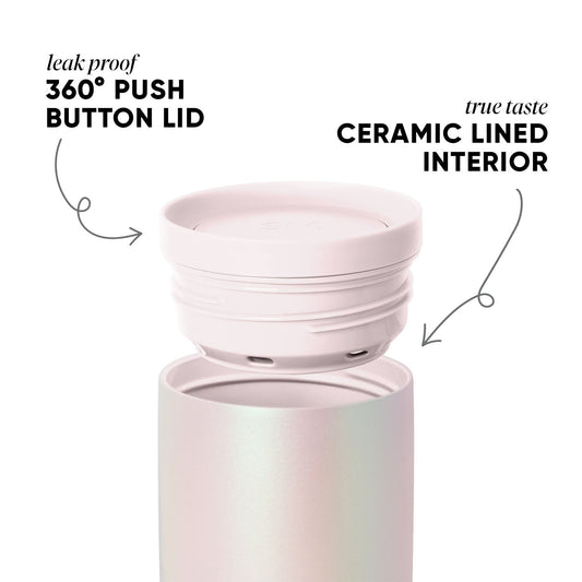 Light pink muted rose-colored tech product with sophisticated dusty mauve tone against soft pale background