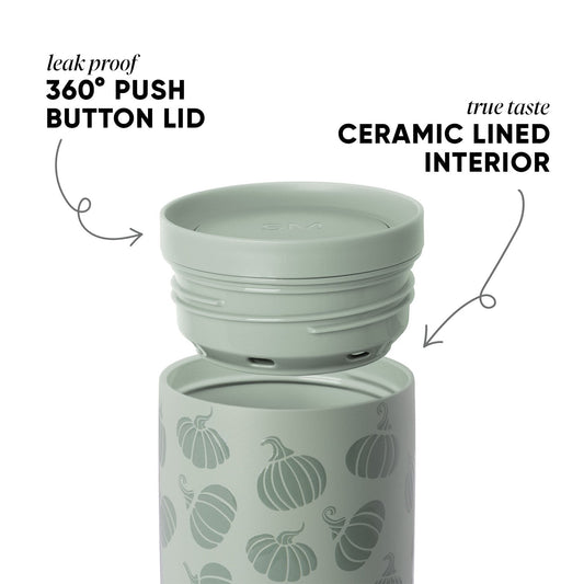 Sage green product display against white background