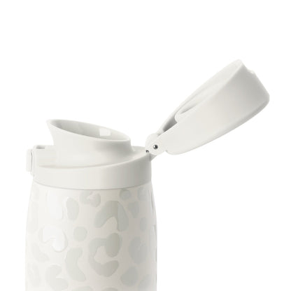 White ceramic drinkware set with cream and ivory tones on a light gray-white background