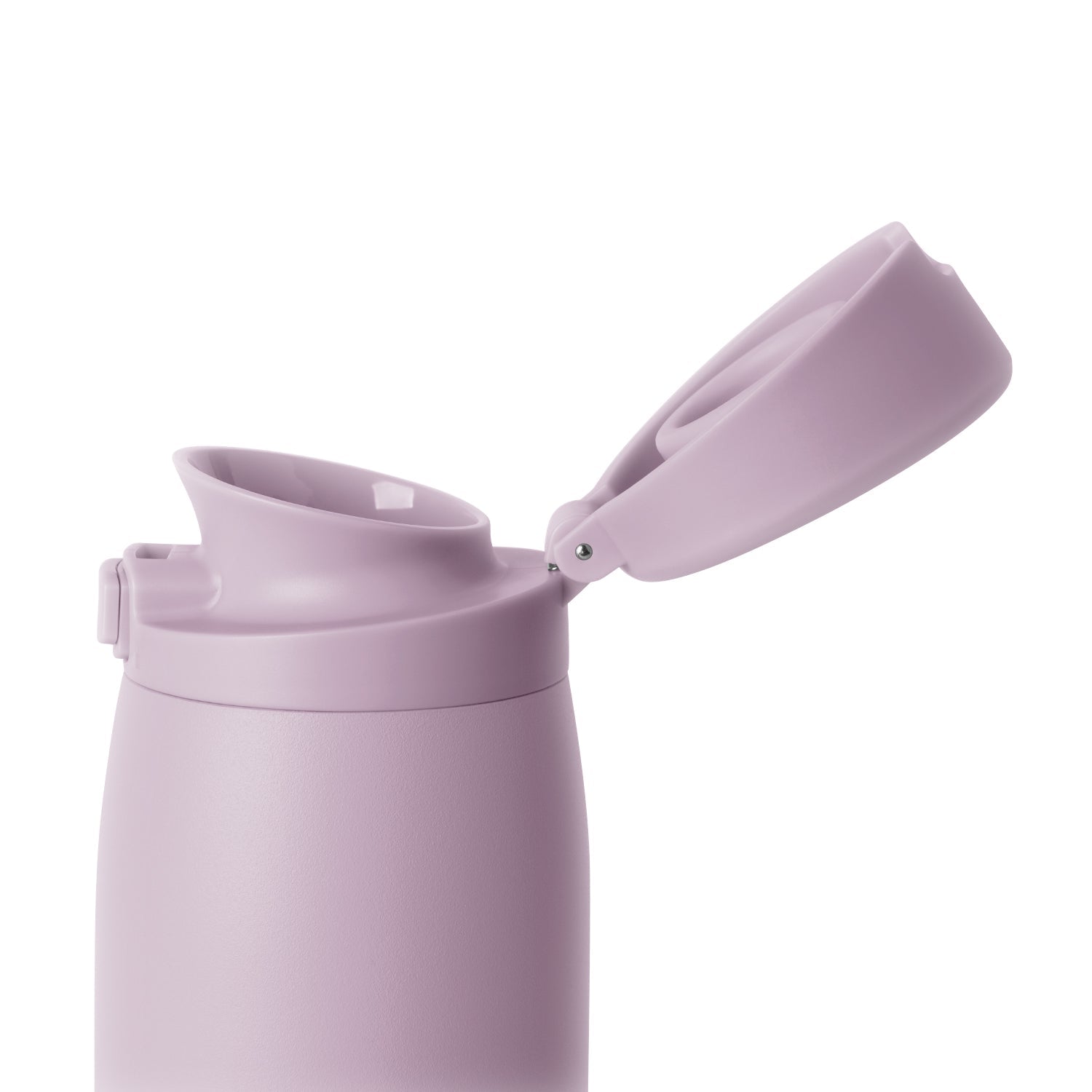 Soft mauve dusty rose colored product on neutral off-white background with monochromatic aesthetic