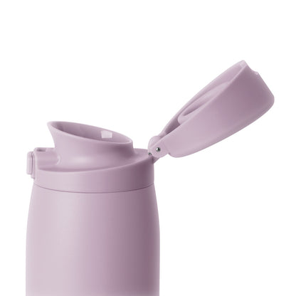 Soft mauve dusty rose colored product on neutral off-white background with monochromatic aesthetic