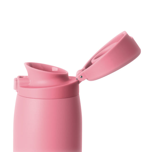 Soft muted pink product with metal accents on neutral off-white background